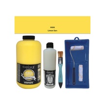 Mobilya Boyası-cadence Multisurface H-008 Limon Sarı 2000ml Ultimate Vernik Mat 500ml Saten Rulo Set Limon Sarı Limon Sarı