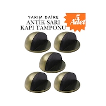 5 Adet Antik Sarı Yarım Daire Yapışkanlı Kapı Tamponu Kapı Stoperi Metal Kapı Stopu Durdurucu