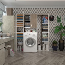 Kenzlife Çamaşır Makinesi Dolabı Veronikamega Crd 180 156 20 Banyo Arkalıksız Raflı Çok Renkli