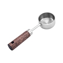 Sones 15ml Ahşap Saplı Paslanmaz Çelik Ölçüm Kaşığı Kahve Tozu Süt Tozu Kaşığı, Renk: Gümüş