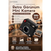 Mep Nostaljik Tasarımı Retro Görünüm Kare Mini Foto Video Kamera 1080p Full Hd 32gb Kart Hediyeli Najmaddin