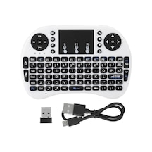 Mini Kablosuz Klavye Flymouse 2.4g Multimedya Dokunmatik Yüzeyli Dokunmatik Klavye Beyaz
