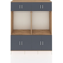 Hyperion Gardrop 10 Raflı 8 Kapaklı 2 Askılı 176x44x221 Çam-antrasit/çam Antrasit/çam