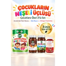 Çocuklara Özel 3lü Set - Arı Sütü Bal Polen Macunu - Kids Macun - Omega 3 Gummies