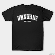 Flood Of Style Wanghaf Est 2025 Erkek Kadın Tişörtü %100 Pamuklu Tişörtler Kısa Kollu Üstler 1201-3 Siyah