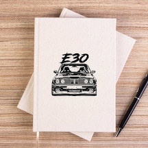 Bmw E30 Sketch Çizgisiz Kanvas Defter Krem
