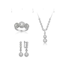 Gümüş Beyaz Taşlı Su Yolu Kadın Set (551190262) Gümüş Beyaz Taşlı Su Yolu Kadın Set (551190262)
