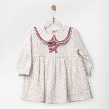 Andywawa Kız Bebek Dress Little And Loved Yakalı Fırfırlı Elbise ekru