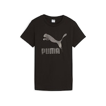 Puma Classics Shiny Logo Tee Kadın Günlük Tişört 62559701 Siyah 62559701