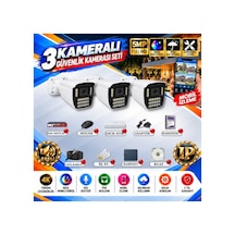 3 Kameralı 4k Sesli İp Güvenlik Kamerası Seti 5mp Gece Renkli Görüş 21 Warm Led Poe 421wsp