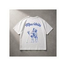 Yolo Street Oversize Beyaz Unisex Tişört %100 Pamuk Murâkıb Deve Baskılı Vintage Grafik Tasarım Beyaz