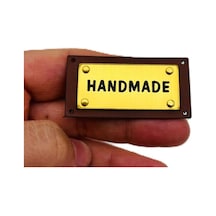 Çanta Aksesuar 5x2.5 Cm Derili Metal Handmade Etiket