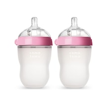 Antikolik Silikon Biberon 2'li 250ml Pembe - Orta Akışlı 3-6 Ay