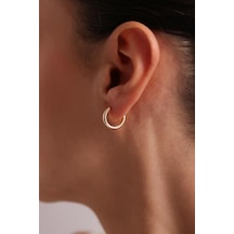 Altın Du Z Oval Halka Ku Pe 1.4 Cm 3mm