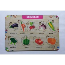 Ahşap Sebzeler Puzzle Eğitici Oyuncak