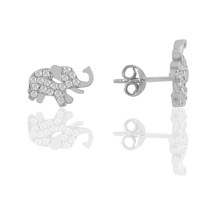 Gümüş Rodyumlu Zirkon Taşlı Fil Küpe N11.47597