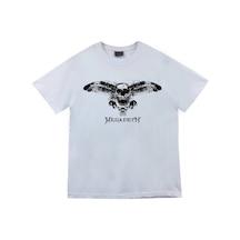 Megadeth Baskılı Unisex %100 Pamuk T-shirt Beyaz