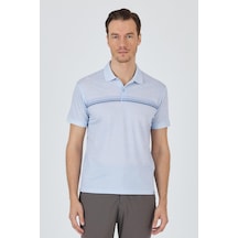 Kısa Kol Baskılı Pike Polo Yaka Cepsiz Slim Fit Tişört 1011250168 Koyu Mavi