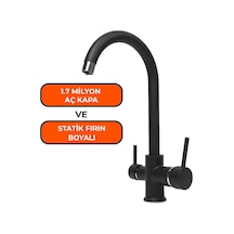 Aquames - Su Arıtma İçin Kuğu modeli Siyah 3 Yollu Musluk