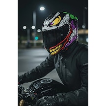 Gıvı 50.x Joke / 1 Renkli 1 Şeffaf Vizörlü Motosiklet Kask Siyah Vizör + Şeffaf