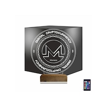 Luvivia Crypto Monero Coin 3d Lamba - Masa Gece Lambası Şeffaf
