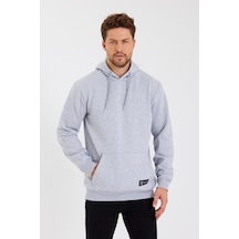 MMetalic Kanguru Cepli Kapüşonlu İçi Pamuklu Erkek Sweatshirt