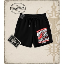 Tarzsokak Gotik & Grunge Streetwear Lakeside Unisex Şort Siyah