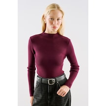 Manuka Balıkçı Yaka Triko Bluz Bordo Aw26trk00001-26