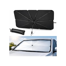 Katlanabilir Şemsiye Tasarımlı Uv Işınlarına Dayanıklı Oto Ön Cam Araba Güneşliği 140x79 Cm Genel
