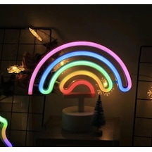 Neon Işıklı Gökkuşağı  Masa Gece Lambası Çok Renkli