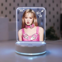 Metabagua Swico Remado Kpop Black Pınk Rose Led Akrilik Gece Lambası G0vrbu Beyaz
