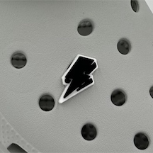 Crocs Terlik Süsü Ve Aksesuarı , Çanta Süsü Renkli Jibbitz 3d Kabartmalı Şimşek 04 Görselli Figür Aksesuarı Siyah-beyaz