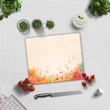Cam Kesme Tahtası - Cam Kesme Tablası Renkli Notalar 29cm X 3