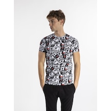 Philipp Plein Erkek Tshirt  PP524P Beyaz - Siyah