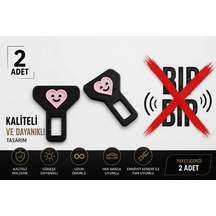 Pembe Kalp Kemer Tokası , Pembe Kalp Araç Kemer İkaz , Pembe Kemer Bip Bip - 2 Adet