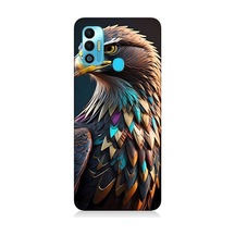 Tecno Spark 7t Uyumlu Silikon Kılıf Renkli Kaya Kartalı