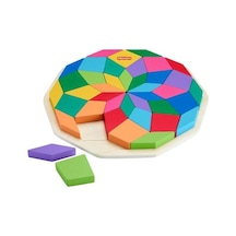 Ahşap Mandala Yapboz Yürüme Çağındaki Çocuklar İçin 40 Ahşap Parçadan Oluşan Geometrik Mandala Yapboz Blokları Hxt94