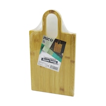 Dikdörtgen 22x38cm Ahşap Bambu Kesim Panosu - Kesme Tahtası Oval Kulplu Bx40 Çok Renkli