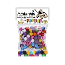 Simli Ponpon 20 Mm 70 Li 1 Paket Karışık Renk Pon Pon 20 Mm Pompom 2 Cm Elişi Etkinliği Anasınıfı Kreş Okul Öncesi Pom Pom