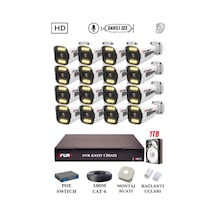 Fury 16 Kameralı Ip Güvenlik Kamerası Seti Sesli 4mp Gece Renkli Su Geçirmez 1506s 1tb