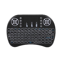 Air Keyboard 2.4g Kablosuz Rf Uzaktan Kumanda Arka Aydınlatmalı Multimedya Uzaktan Dokunmatik Yüzey Şarj Edilebilir Kombolar El Klavyesi Siyah