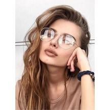 Ince Gümüş Oval Çerçeve Metal Hafif Tarz Retro Vintage Gözlük Çok Renkli