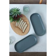 Keramika Mat Yeşil Noyan Kayık Tabak 26 Cm 2 Adet 322