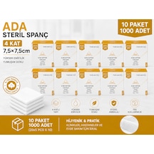 Ada Steril Spanç 4 Kat 7,5 x 7,5cm 100'Lü 10 Paket