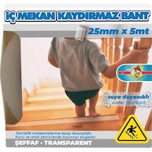 İç Mekan Zemin İçin Kaydırmaz Bant Şeffaf 25mm X 5mt