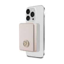 Guess Lisanslı Magsafe Şarj Özellikli Taşlı 4g Logolu Powerbank 3000mah 5w Gold
