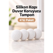 Kapı Arkası Silikon Duvar Koruyucu Tampon Çarpma Önleyici Beyaz 4 Adet