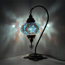 Dekoratif Mozaik Fener Lamba El Yapımı Gece Lambası Otantik Abajur Mavi Dekoratif Mozaik Fener Lamba El Yapımı Gece Lambası Otantik Abajur Mavi