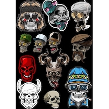 İskelet Sticker Set-2 12 Parça Telefon, Tablet, Defter, Laptop Sticker