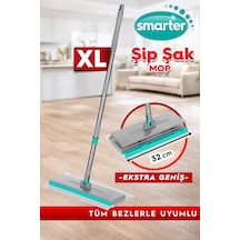 Smarter Xl Şip Şak Ekstra Geniş Mop Otomatik El Değmeden Tüm Bezlerle Uyumlu Temizlik Seti Paspas